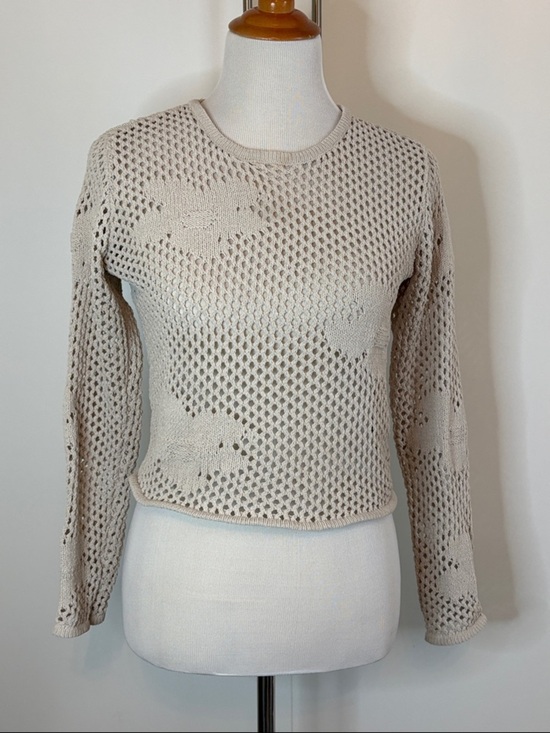 Z Supply Sweaters - Z Supply Neutral Open-Knit Crewneck Sweater | XS